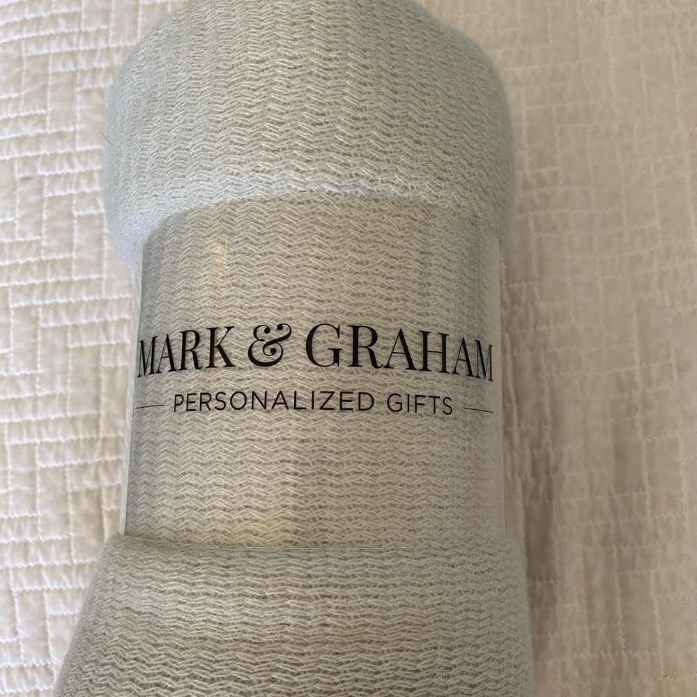 Mark & Graham Grey Knit Throw Blanket